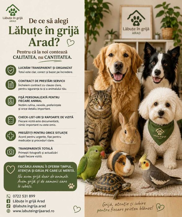 Lăbuțe în grijă Arad - îngrijirea animalelor la propriul domiciliu