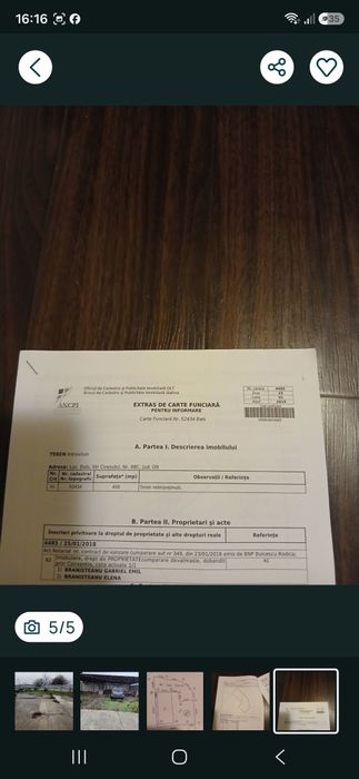 Vănd parcelă teren intravillan 400 mp  str.Cireșului 88C Bals.Posibilitate in  rate.