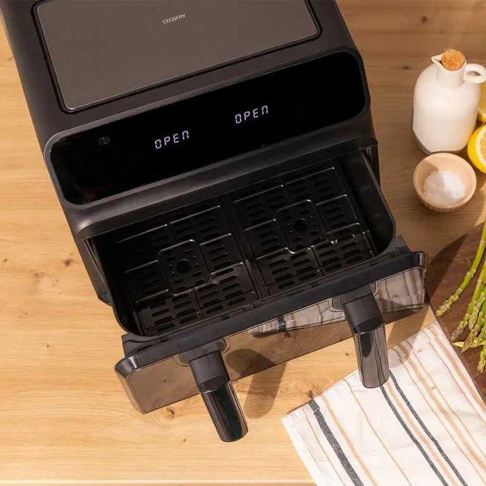 Двоен фритюрник с горещ въздух Cecotec Cecofry Advance 9000 Window 2200W 9L
