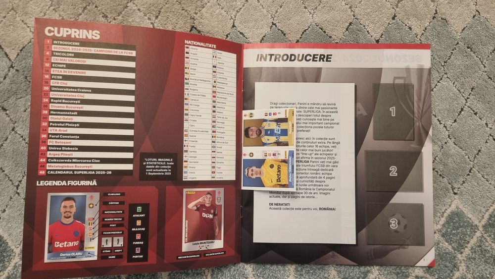 Album Panini Superliga 2025 2026 Mint/nou, stickere nelipite