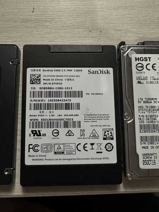 M2 SSD 256gb, HDD 1TB, SSD 120gb Sata