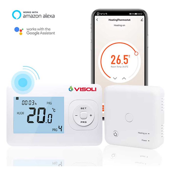 Termostat Ambient Inteligent Visoli™ W08,WIFI,Controlat Prin Aplicatie