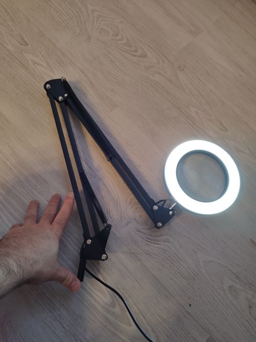 Lampă De Lucru Cu Lupă Beyamz M21, LED, 5D, 750lm, Braț 90cm, Clemă, Neagră