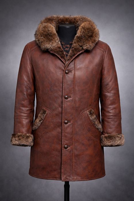 Palton barbatesc piele