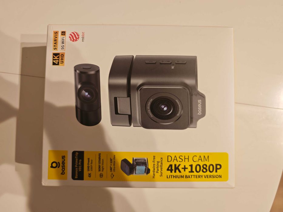 Cameră auto Camera de bord auto 4K Baseus PrimeTrip VD1 Pro Față+Spate, WiFi 5G, Sony Starvis, Nouă Sigilată