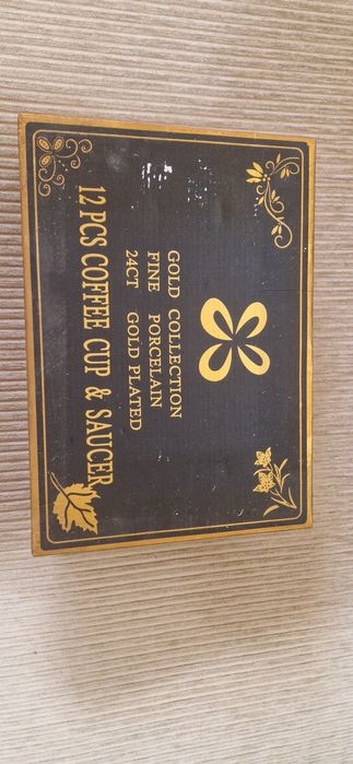 Set cafea Yamasen Golden Collection Japan, portelan aurit 24K