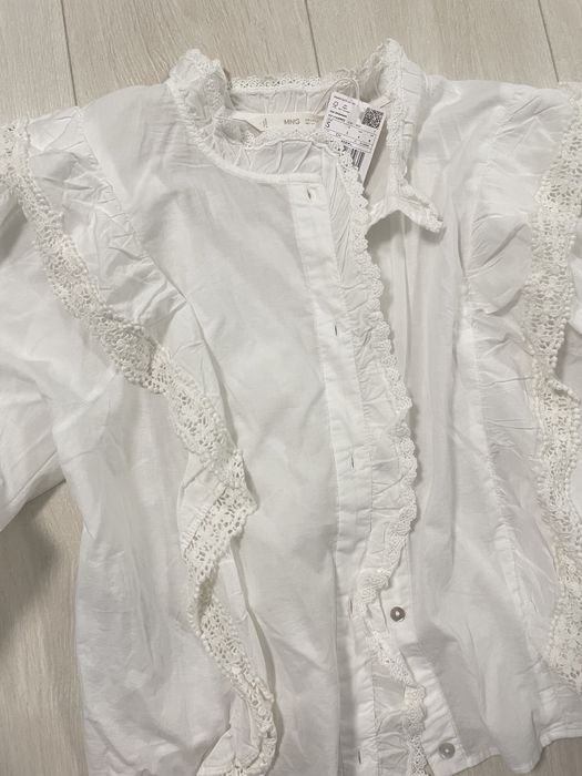 Camasa Mango S dantela bumbac livrare gratuita