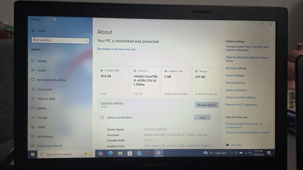 Vand LAPTOP Lenovo  i5 ssd256gb+16gb ram 2GB VIDEO dedicat