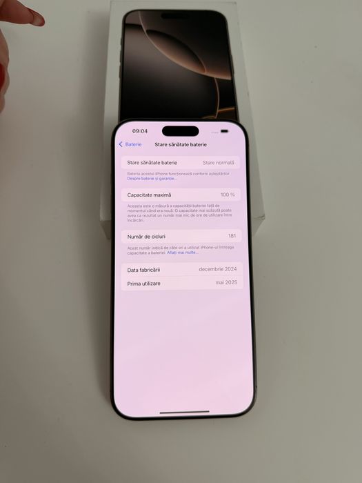 Iphone 16 pro max baterie 100%