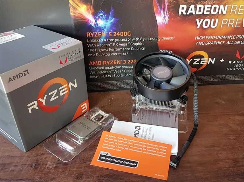 Процессор Ryzen 3 2200g BOX, графика Vega 8