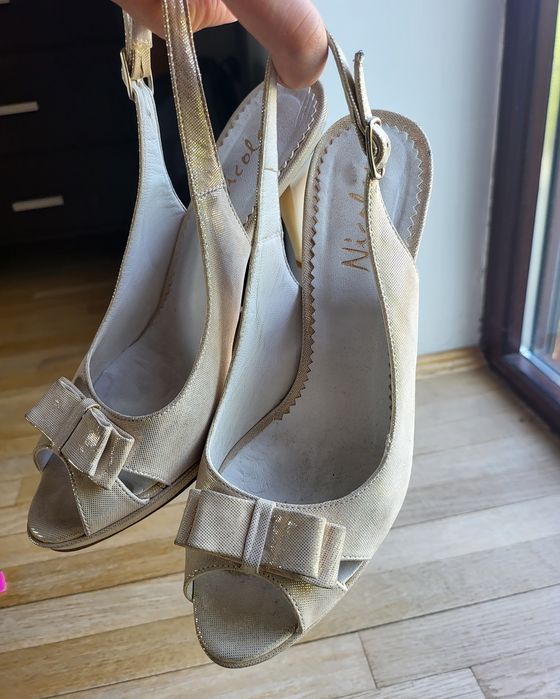 Pantofi piele, 38, brand Nicolas, purtați o dată, toc 8
