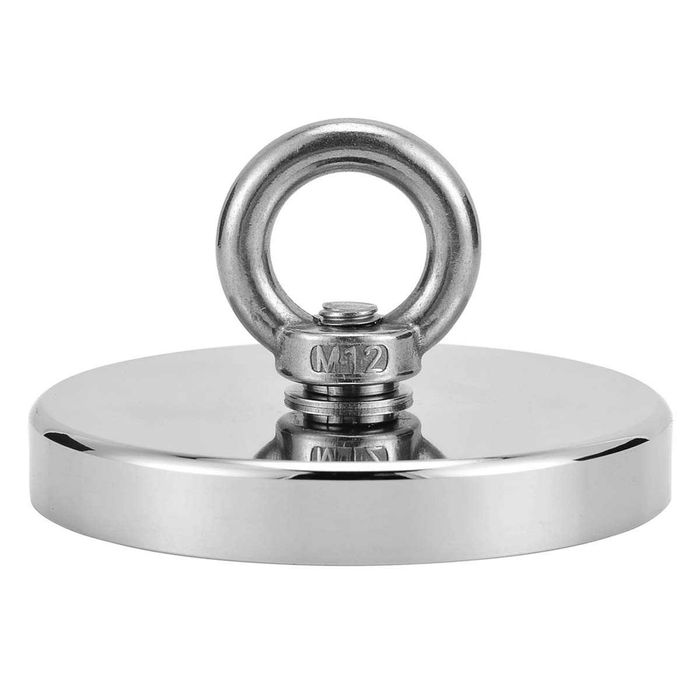 120mm 650кг МАГНИТ за магнитен риболов, с кука (халка) Magnet fishing