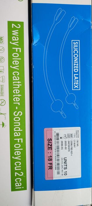 Sonde urinale Foley cu 2 cai(cateter urinal) nr. 18