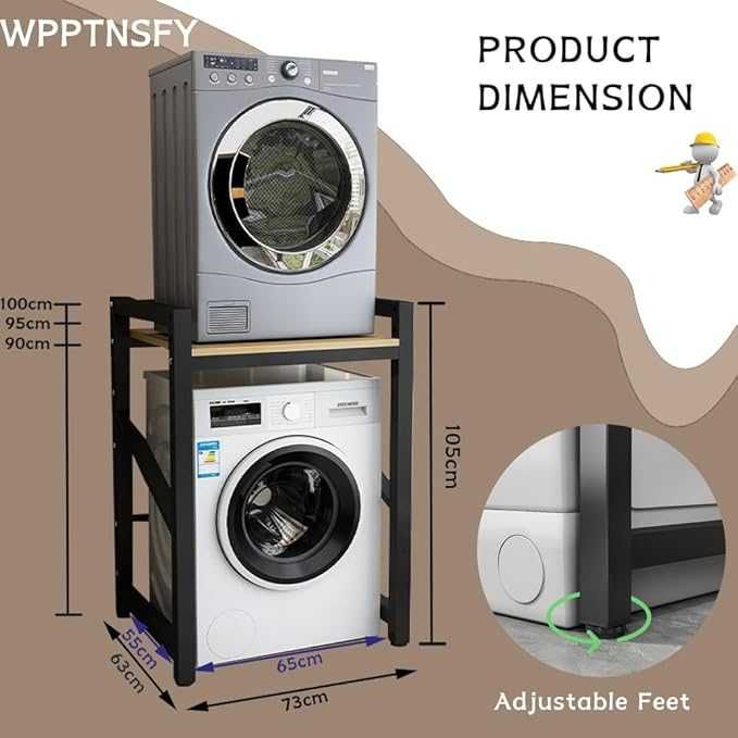 Рафт, стойка за пералня и сушилня, над пералнята, Товароносимост 350кг