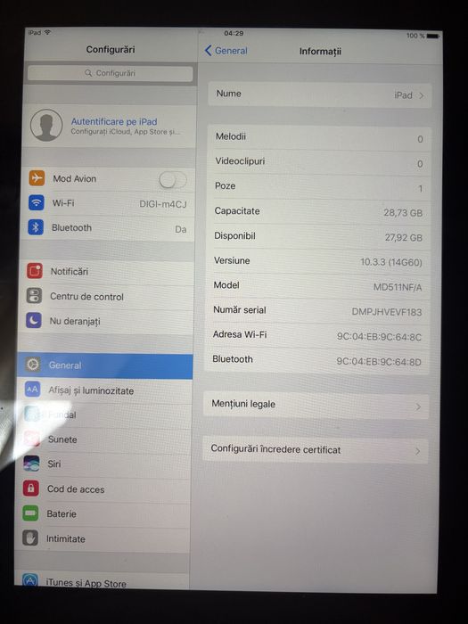 iPad Apple A1458 – de vânzare