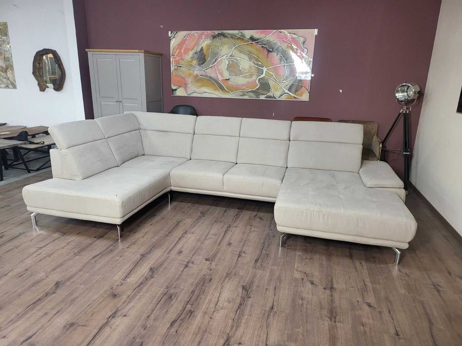 Бежов П - образен ъглов диван ZE-EM20021