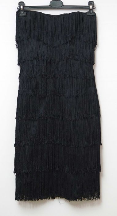 Rochie vintage Norma Kamali cu franjuri marimea 40