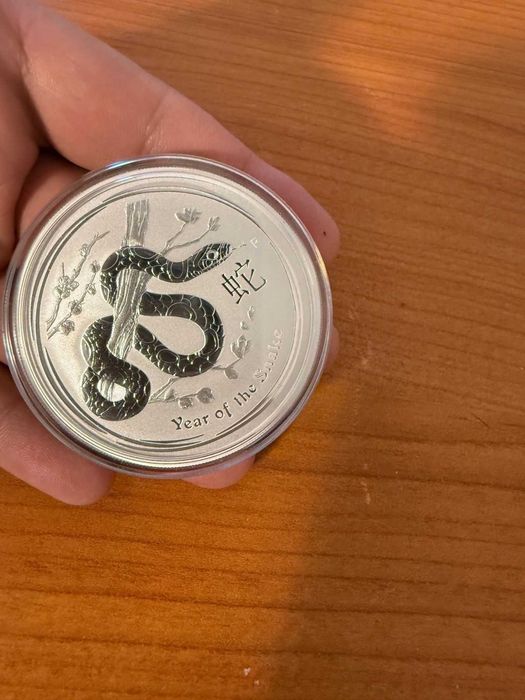 2 OZ СРЕБРО 2013 - ГОДИНА НА ЗМИЯТА ЛУНАР - АВСТРАЛИЯ МОНЕТА