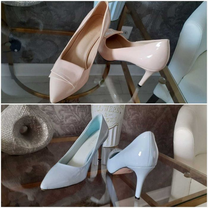 Лаковые туфли - лодочки пудрового и голубого цветов, 38-39 размеры