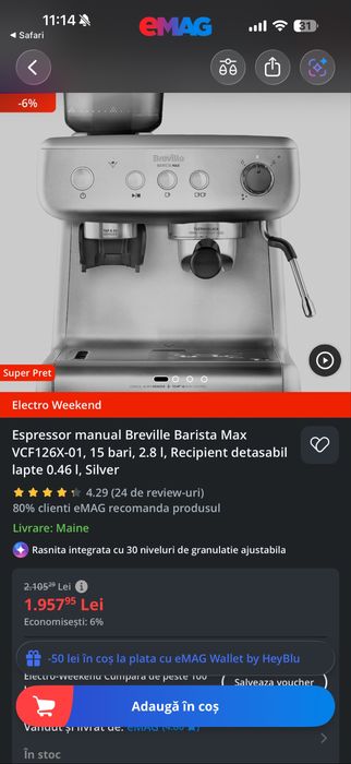 Espressor Breville Barista Max