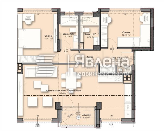 Продава се Тристаен апартамент в София, Връбница 2 - 121 кв.м за 1335 €/кв.м - Снимка #1