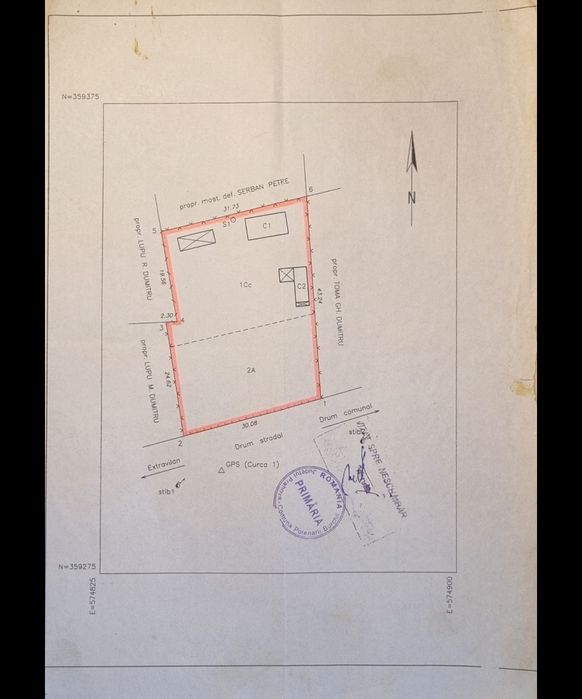 Teren intravilan 1334 mp cu deschidere 30 m – ologeni, prahova
