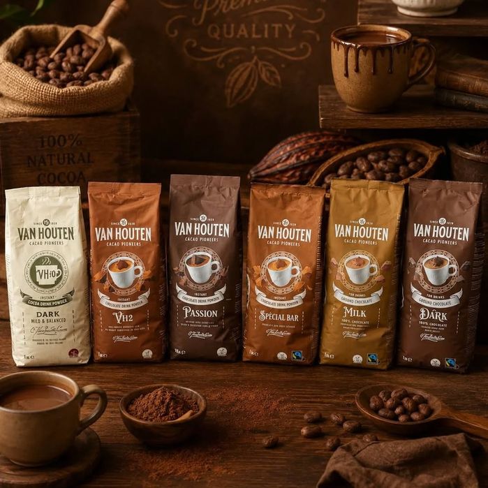 Van Houten от Barry Callebaut! Смеси горячего шоколада и какао..