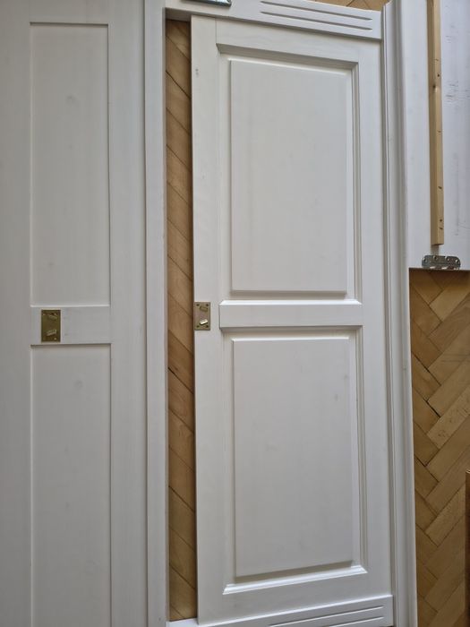 VÂND cadru pat alb lemn masiv 1,60×2,00 m