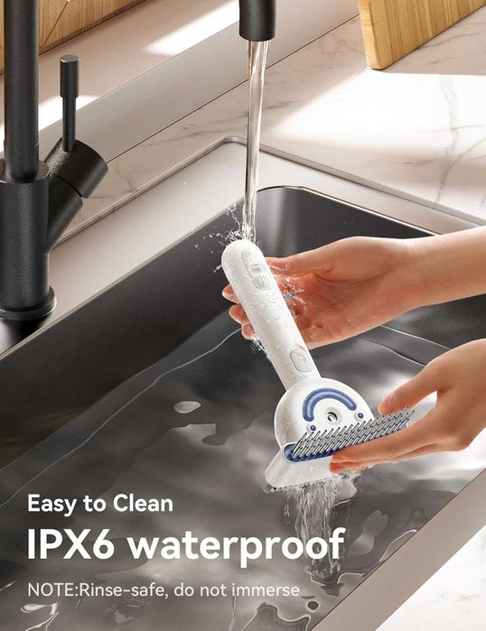 Четка за кучета FEELNEEDY за груминг, двустранна, акумулаторна, IPX6