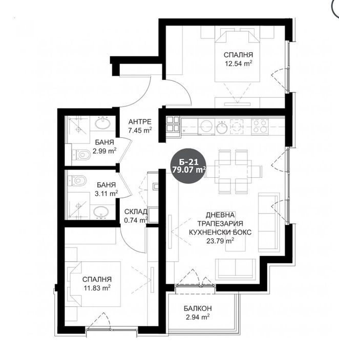 Продава се Тристаен апартамент в София, Студентски град - 91 кв.м за 1429 €/кв.м - Снимка #1