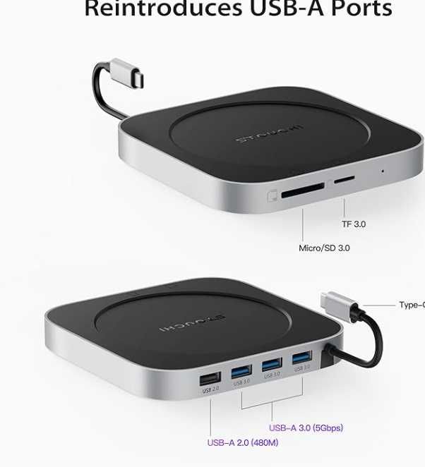 Stouchi Mac mini M4 Dock за Mac mini M 4/M 4 Pro (2024)