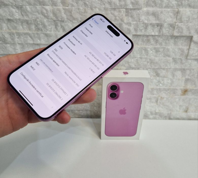 iPhone 16 128GB. ca NOU !! 100% Bateria