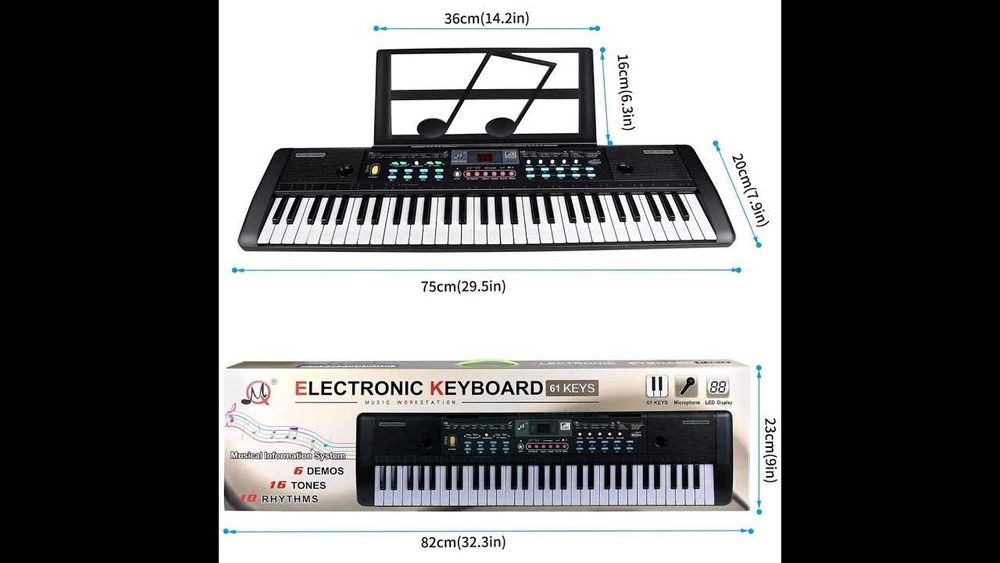 Orga electronica 61 CLAPE Microfon, Pian copii joaca initiere, 75x20cm