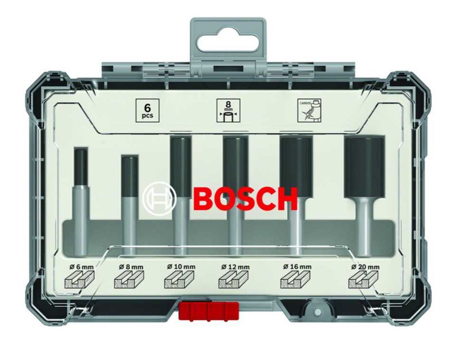 Set Bosch PRO - freze drepte - 8mm