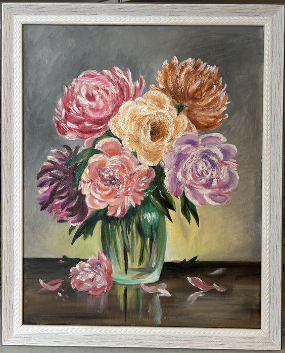 Хризантеми  - картина с маслени бои