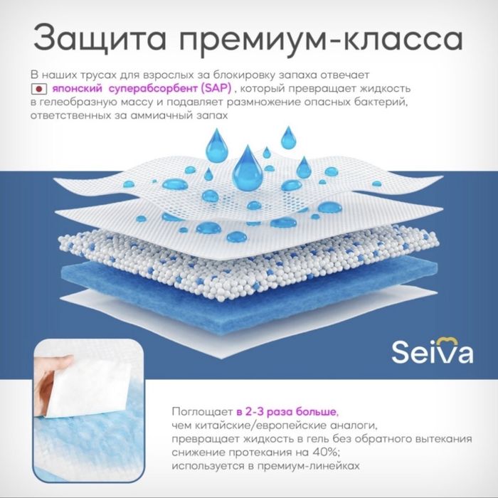 Подгузник / памперс для взрослых Seiva