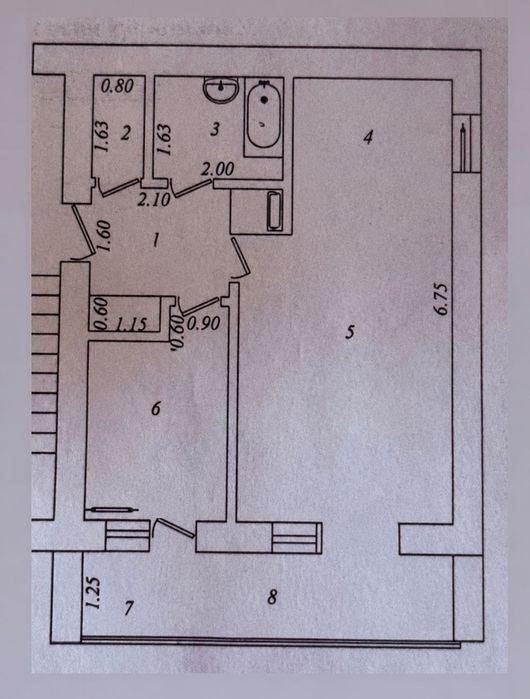 1 переделанная в 3 комн. 2 этаж.