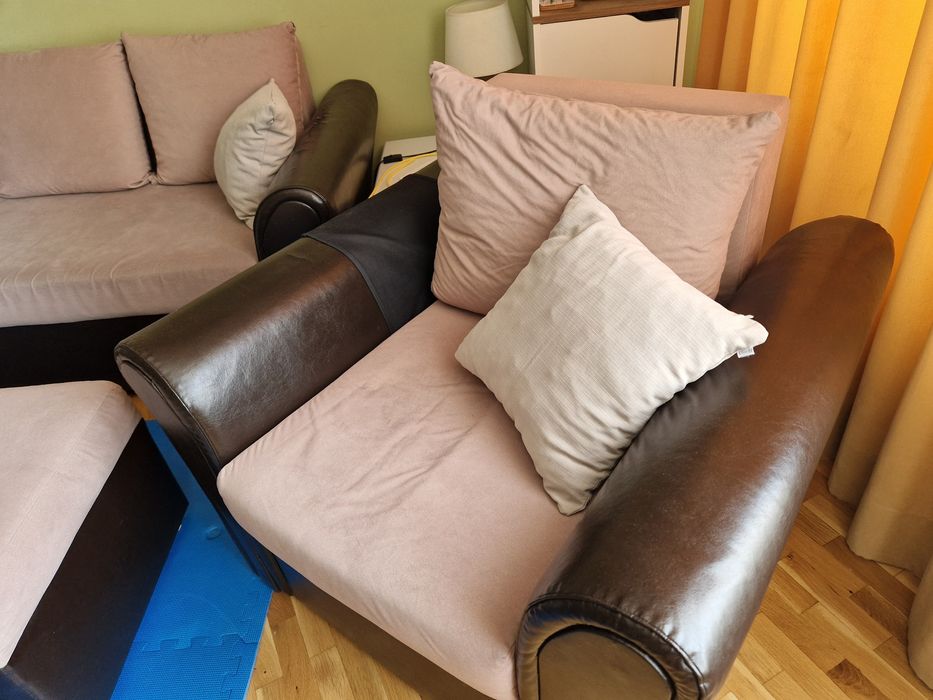 Диван + фотьойл + 2 табуретки