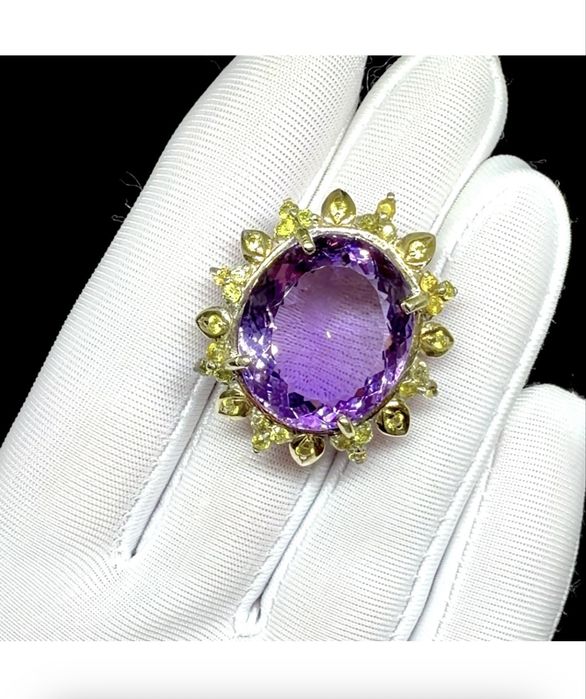 Кольцо с крупным Аметистом. Эксклюзив