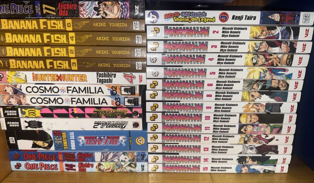 Manga Boruto, One piece, etc.