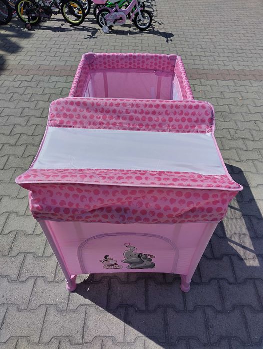 LORELLI Детска кошара на 2 нива с повивалник MOONLIGHT розов