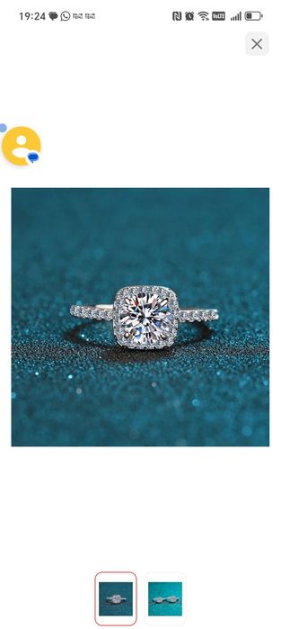 Бриллиант кольцо муассанит 1 карат