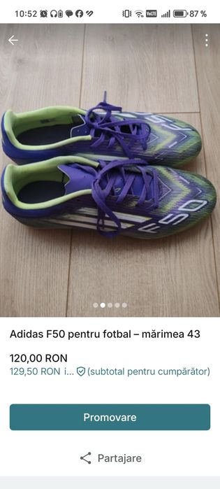 Adidas F50 mărimea 43