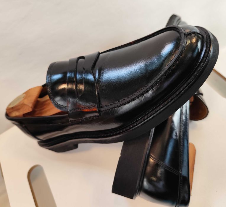 Pantofi loafer 39 40 penny Cueria NOI piele naturala negru lucios