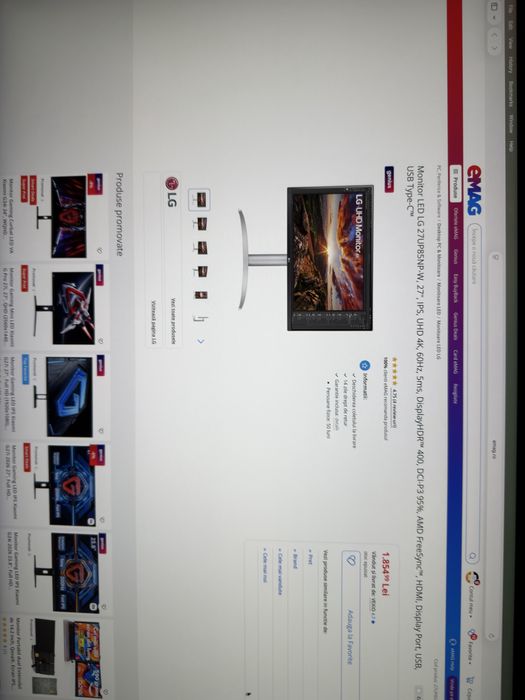 Monitor LED LG 27UP85NP-W, 27inch, 4K