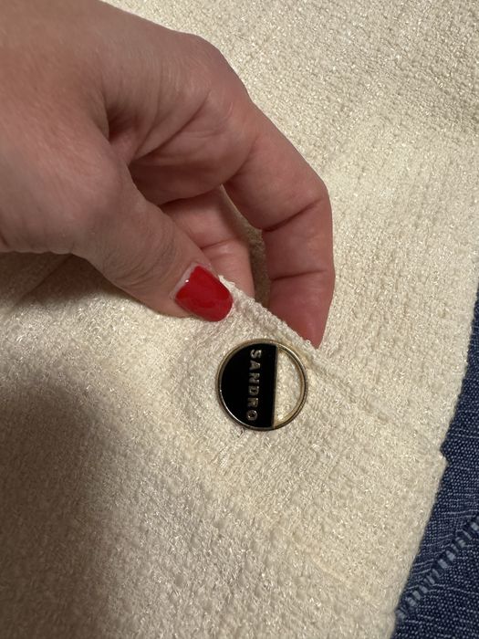 Къси панталони туид с висока талия Sandro