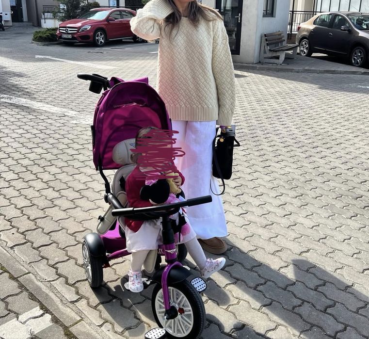 Tricicletă Bentley 6 in 1 model Fuchsia Pink