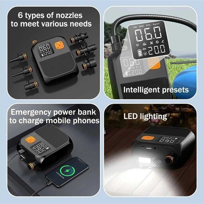 Pompa aer cu acumulator 8000mAh 25 PSI pentru SUP, saltele, colac, etc