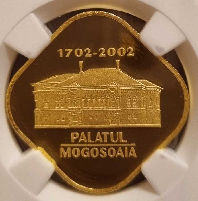 Set 3 monede BNR aur, monumente arta feudala, gradate NGC