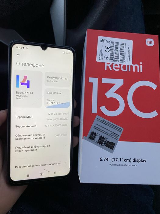 Xiaomi redmi 13C 256гб отличный телефон